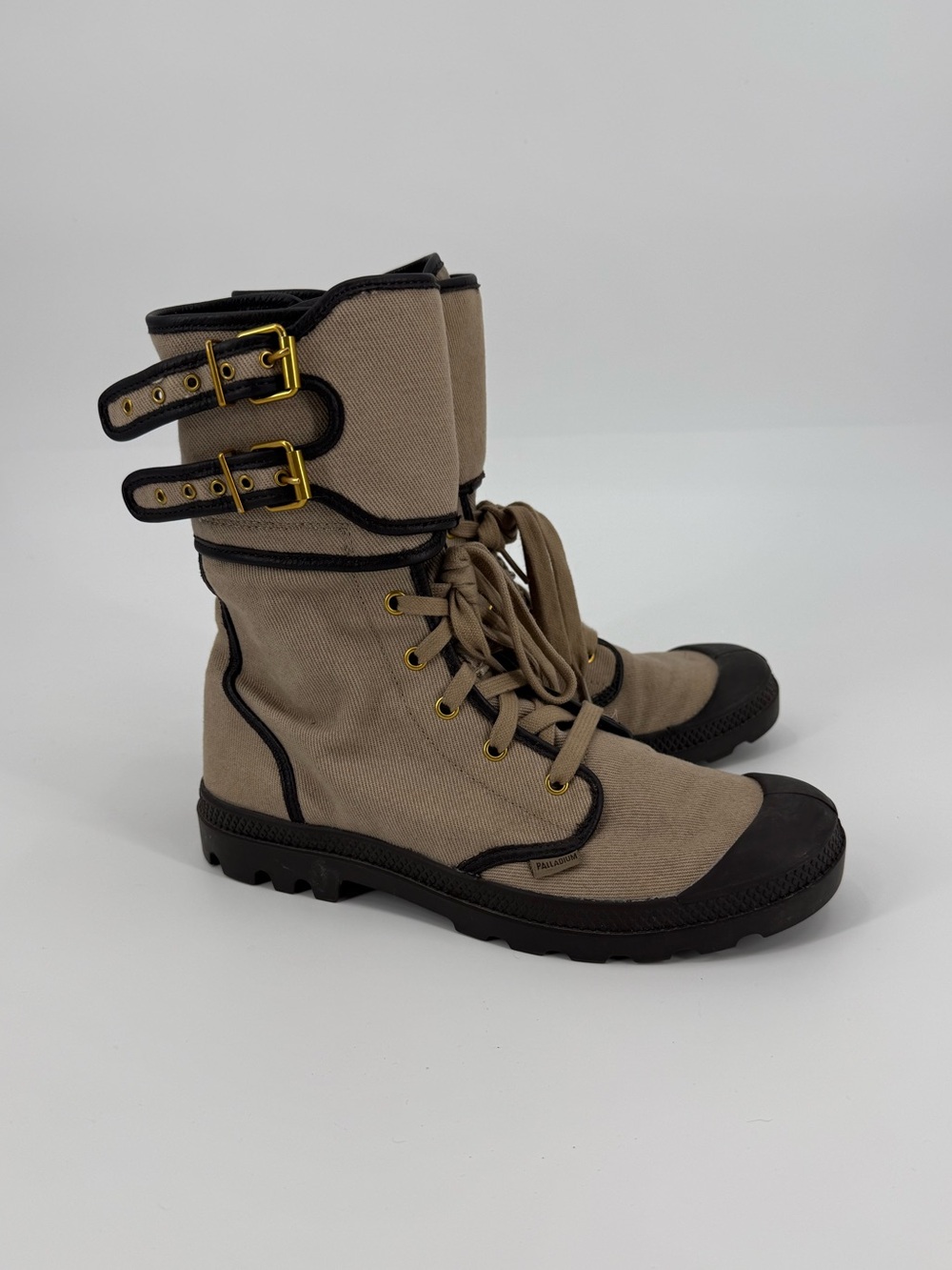 Palladium Pampa Peloton TW Canvas Tactical Boot | Silver Mink/After Dark | 10